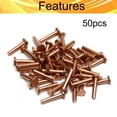thumbnail image 4 of HUGFEGWE Flat Head Solid Copper Rivets Nuts Copper Flat Head Semi-Tubular Rivets for Household Automobile Industry Brass Tone 4x20mm 50PCS CJB91-25877, 4 of 7