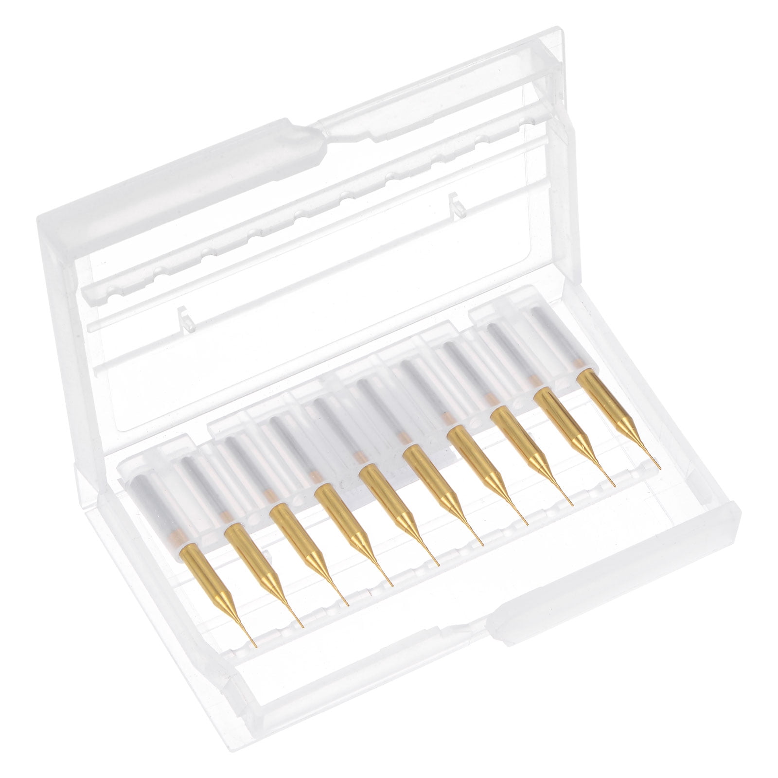 Uxcell  0.016'' Coat Carbide End Mill Engraving Milling Cutter CNC Router Bits Titanium Silver Tone 10Pcs