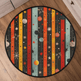 thumbnail image 6 of CURLYOOT Round Rug 3ft Christmas Ball Area Rug, Washable Circle Mat Non Slip Floor Carpet Mat, Boho Striped Soft Indoor Rugs for Entryway Living Room Dining Room Bedroom, 6 of 7