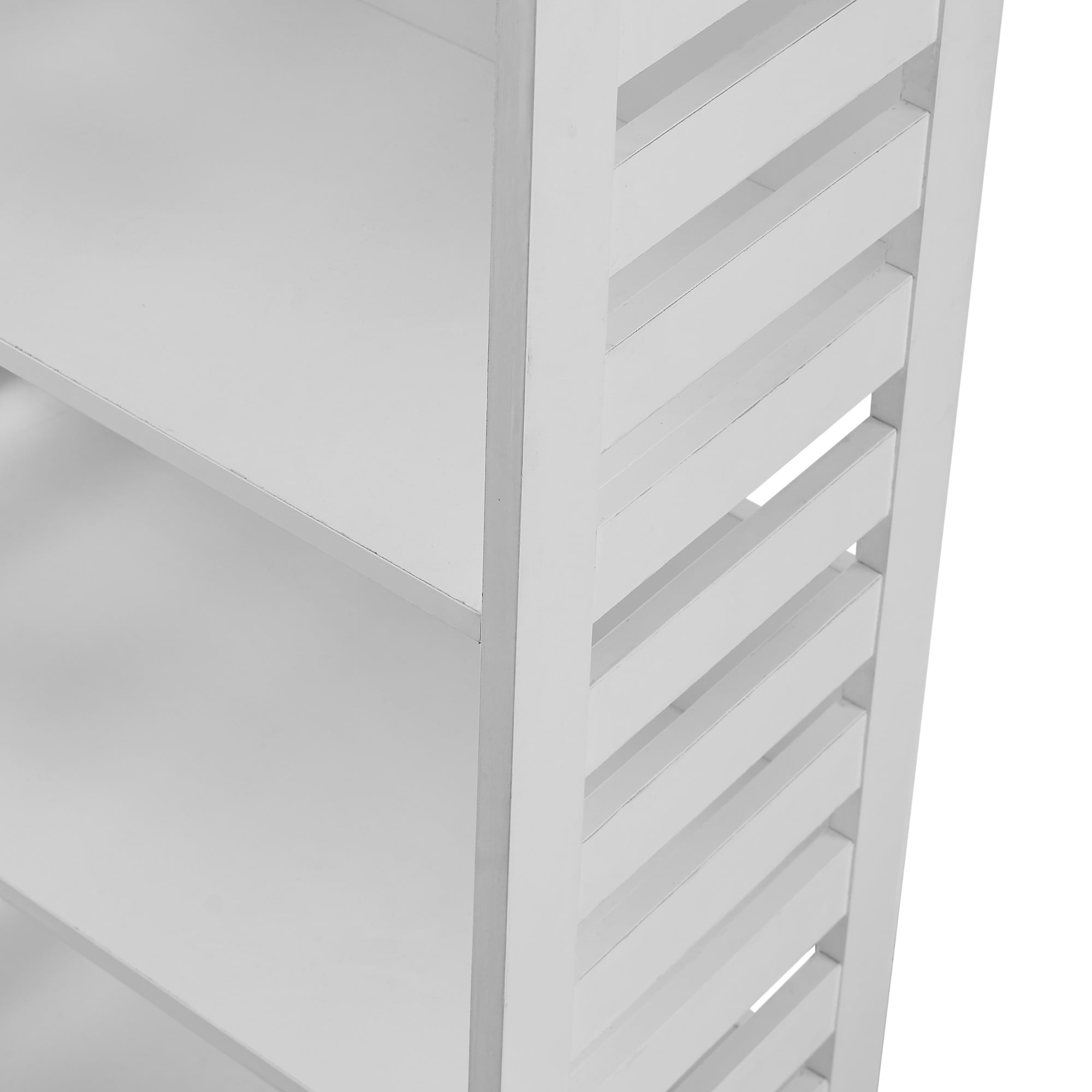 Manor Park Modern Mixed Material 5 Shelf Bookshelf, White