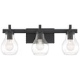 thumbnail image 4 of Possini Euro Design Danvers Modern Wall Light Black Hardwire 22 1/2" 3-Light Fixture Clear Globe Glass Shade for Bedroom Bathroom Vanity Living Room, 4 of 8