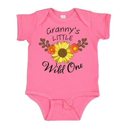 

Inktastic Granny s Little Wild 1 with Beautiful Sunflower Boys or Girls Baby Bodysuit
