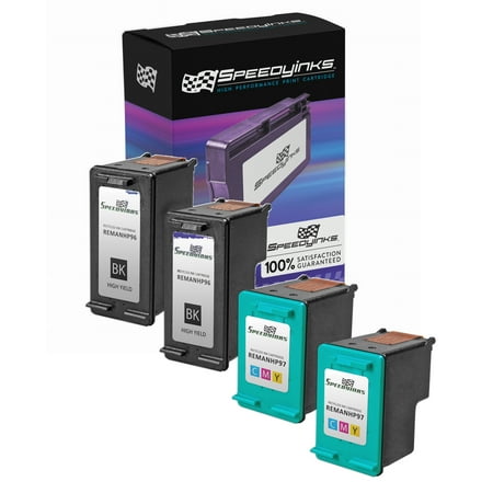 Hp Photosmart C4580 Ink Speedy Remanufactured Replacements for HP 96 / 97 Cartridges (2 Black, 2 Color) for DeskJet 5740, 5940, 6540, 6943, 6980, OfficeJet 7210, 7310, 7410, PhotoSmart 2610, 8050, 8150, 8750, B8330 ()