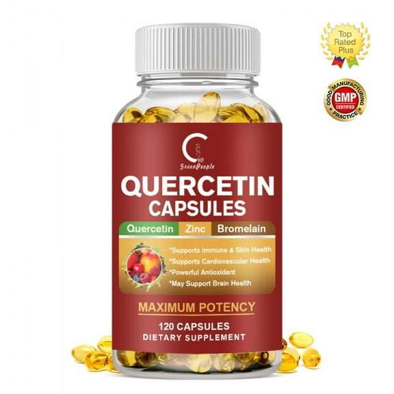 GPGP Quercetin Capsules Supplement 600mg, for Immune Support, 120 Softgels