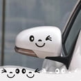 thumbnail image 1 of Pegatina de coche Smiling Face para retrovisor - Calcomanía de vinilo impermeable, 12x6 cm (4,72x2,36 in) - Pack de 2, negro o blanco, 1 of 6