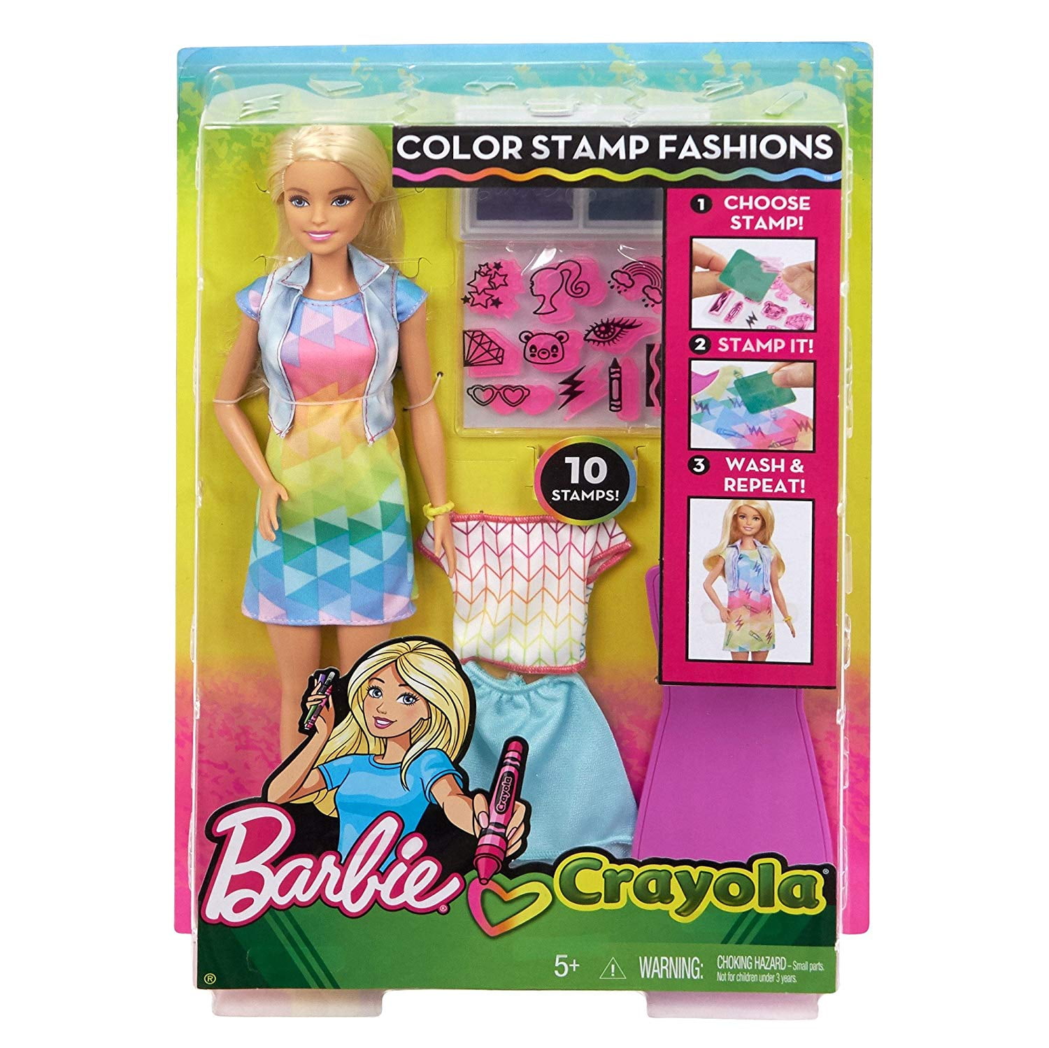 barbie crayola color stamp