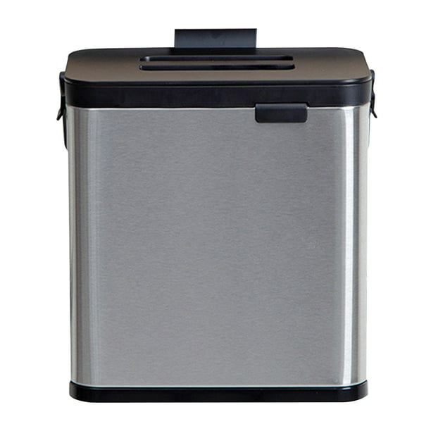 1 bote de basura de acero inoxidable para colgar en la pared, para el hogar, contenedor de residuos de cocina