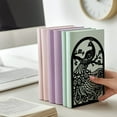 thumbnail image 6 of Metal Bookends for Shelves Modern Decorative Heavy Duty Study Book Support Stoppers for Office Desk Shelf Room 5.3"x4.3"x7.9" Cast Iron Simple Tall Bookends 1 Pair (Peacock) DIY Making, 6 of 9