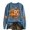 Light Blue, variant on Halloween Edition Hoodless Sweatshirt for Wear Round Neck Long Sleeve Pullover Cozy Stylish Autumn Seasonal Top for Women Blue L