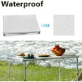 thumbnail image 3 of QueipA 4ft Portable Folding Picnic Table, Outdoor Waterproof 2 Level Adjustable Height Camping Table, Aluminum Lightweight Suitcase Foldable Table for Picnic BBQ Beach Dining, 3 of 15