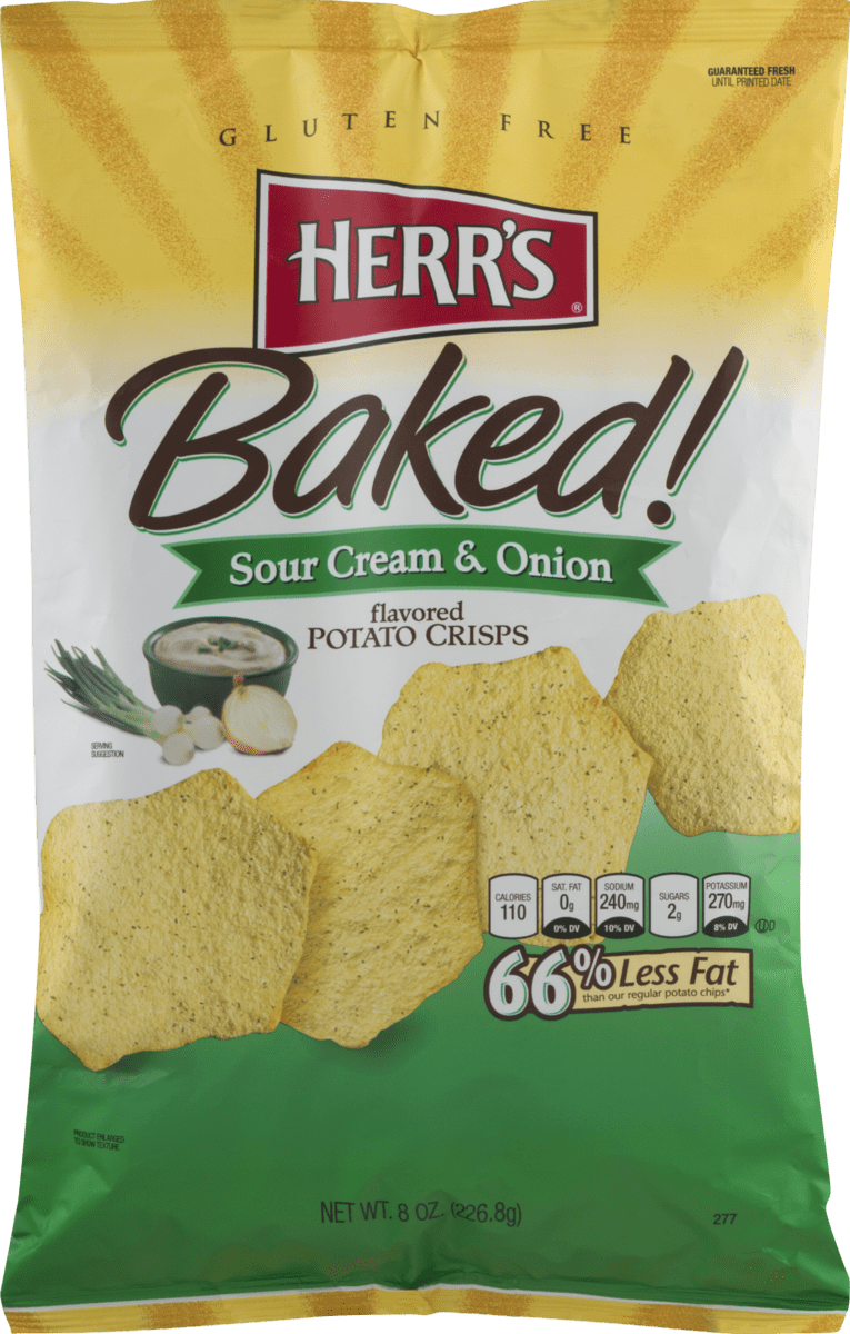 Herr's Sour Cream & Onion Baked Potato Crisps 8 oz. Bag (3 Bags