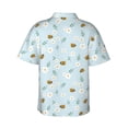 thumbnail image 4 of Xecao Bee Flower print Hawaiian shirt - a stylish short-sleeve button-down for men, perfect for casual beach and tropical outings., 4 of 9
