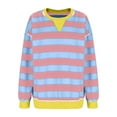 thumbnail image 5 of Timegard Crewneck Sweatshirts for Women Striped Long Sleeve Loose Comfy Pullover Tops Fall Fashion, 5 of 9