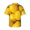 thumbnail image 3 of Easygdp Ripe Yellow Lemon Men's Hawaiian Shirts Print Lapel Short Sleeve for Beach, vacation, party, casual occasions - X-Large, 3 of 9