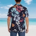 thumbnail image 6 of Balery Flowers ad Butterflies Print Men's Hawaiian Shirts Short Sleeve Beach Shirt Relaxed Fit Vacation Button Down Shirts-3X-Large, 6 of 9