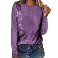 thumbnail image 1 of Qertyioot Plus Size Tops pour les Femmes, Femmes Imprimé en Vrac à la Mode à Manches Longues Col Rond Pull, 1 of 3