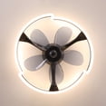 thumbnail image 2 of Pebbuoy Ceiling Fan with Light And Remote Control, Modern Geometric Shape Flush Mount Ceiling Fan Light for Bedroom, Living Room, Small LED Ceiling Light Fixture, 2 of 10