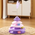 thumbnail image 6 of Cat Toy Roller 3-Level Turntable Cat Toys Balls, Cat Ball Track Toys, Tower-Shaped Cat Interactive Toy, Purple, 6 of 6