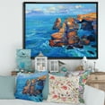 thumbnail image 2 of Designart 'The Blue Ocean By Rocky Cliffs' Nautical & Coastal Framed Canvas Wall Art Print, 2 of 5