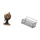 thumbnail image 5 of Reloj de mesa con figura y cesta organizadora de pared de metal para oficina, dormitorio, cocina, baño, estante, decoración de sala de estar, 5 of 8