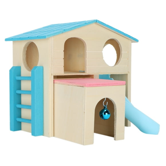 Wooden Hamster Hut, Easy To Install Wooden Hamster House Hut For Play For Exercise Blue,Pink