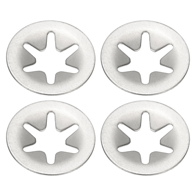 Uxcell Star Internal Tooth Lock Washers Push on Retaining Clips Manganese Steel Quick Speed Locking Washers for Fastening Silver 150 5 mm