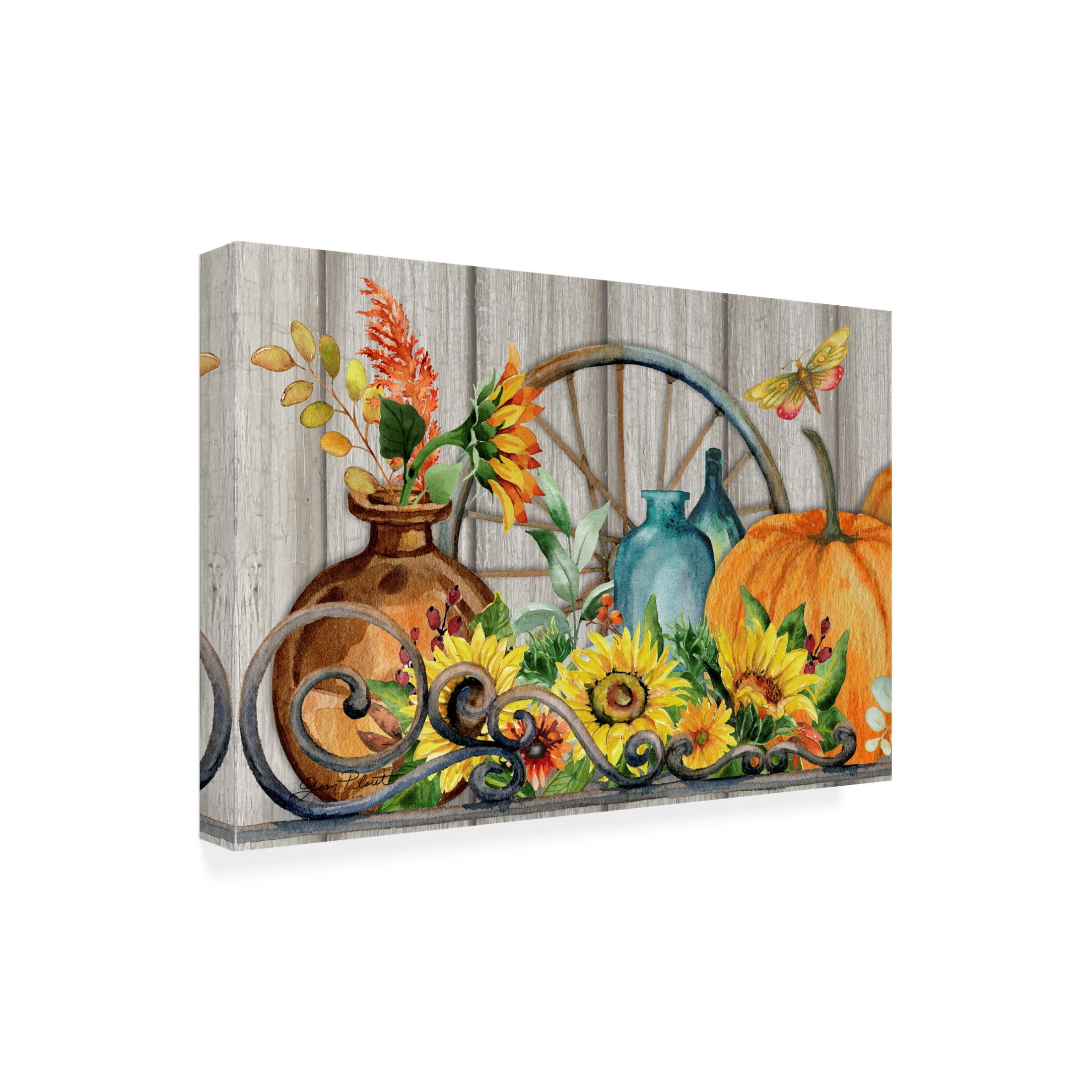 Canvas Wall Art - Jean Plout 'Thankful Heart B' Wall Art for Living Room, Bedroom, or Office Décor by Trademark Fine Art - 19 x 12 Inches