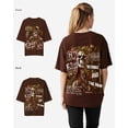 thumbnail image 3 of G West Womens Being Enlightened Acid Wash Premium Oversized Tee Brown Size- X-Large, 3 of 4
