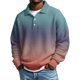 thumbnail image 1 of Ceisia Men's Gradient Print Waffle Knit Polo Sweater | Loose Drop-Shoulder Long Sleeve Casual Pullover Gifts, 1 of 2