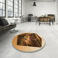 thumbnail image 4 of Ahgly Company Machine Washable Indoor Round Transitional Red Brown Area Rugs, 5' Round, 4 of 7