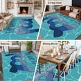 thumbnail image 6 of Area Rug 60×96in, Blue Water Ripples Floor Carpet Living Room Rug, Gradient This Way to The Pool Non-Slip Welcome Mat Indoor Rugs for Bedroom Dining Room, 6 of 9