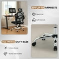 thumbnail image 3 of Chaise de Bureau Ergonomique en Maille, Chaise de Bureau à Dossier Haut et de Jeu avec Appuie-Tête Réglable, Pivotante à Roulettes, Roues, pour la Maison, le Bureau et la Salle de Jeu, Noir, 3 of 7