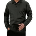 thumbnail image 1 of hotojiny Men's Pullover Lightweight Casual Long Sleeve Henley Shirt Solid Color Textured Collared Button Sweatshirt Fall Thermal Clothes, 1 of 2