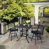 Biscayne Space Saving Rectangle 3 PC Bistro Set-Color:Powder-coated Bronze