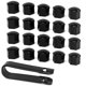thumbnail image 5 of 20 piezas cubiertas para tuercas de rueda de coche, 21mm de ancho, hexagonales, universales, de plástico, con clip de extracción, color negro, 5 of 5