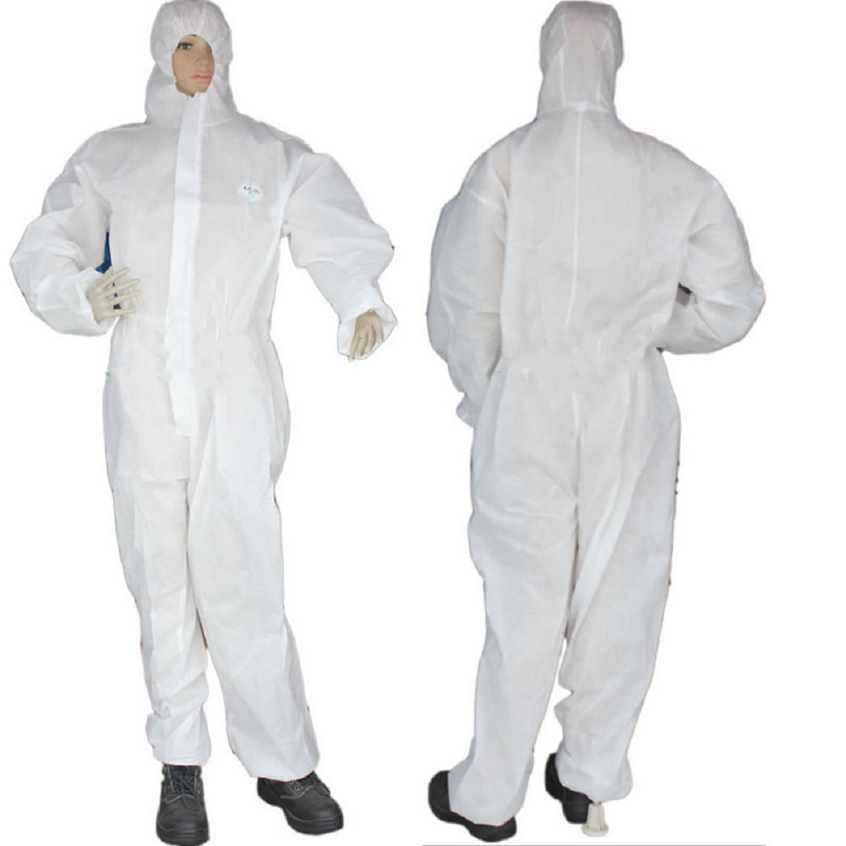 50xSPP White Disposable Coverall Ovrall Suits Painters Cleaners Labs Boiler Suit 