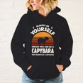thumbnail image 2 of Sudadera con capucha de moda para mujer Sudadera con estampado de capibara Tops casuales de manga larga unisex, 2 of 5