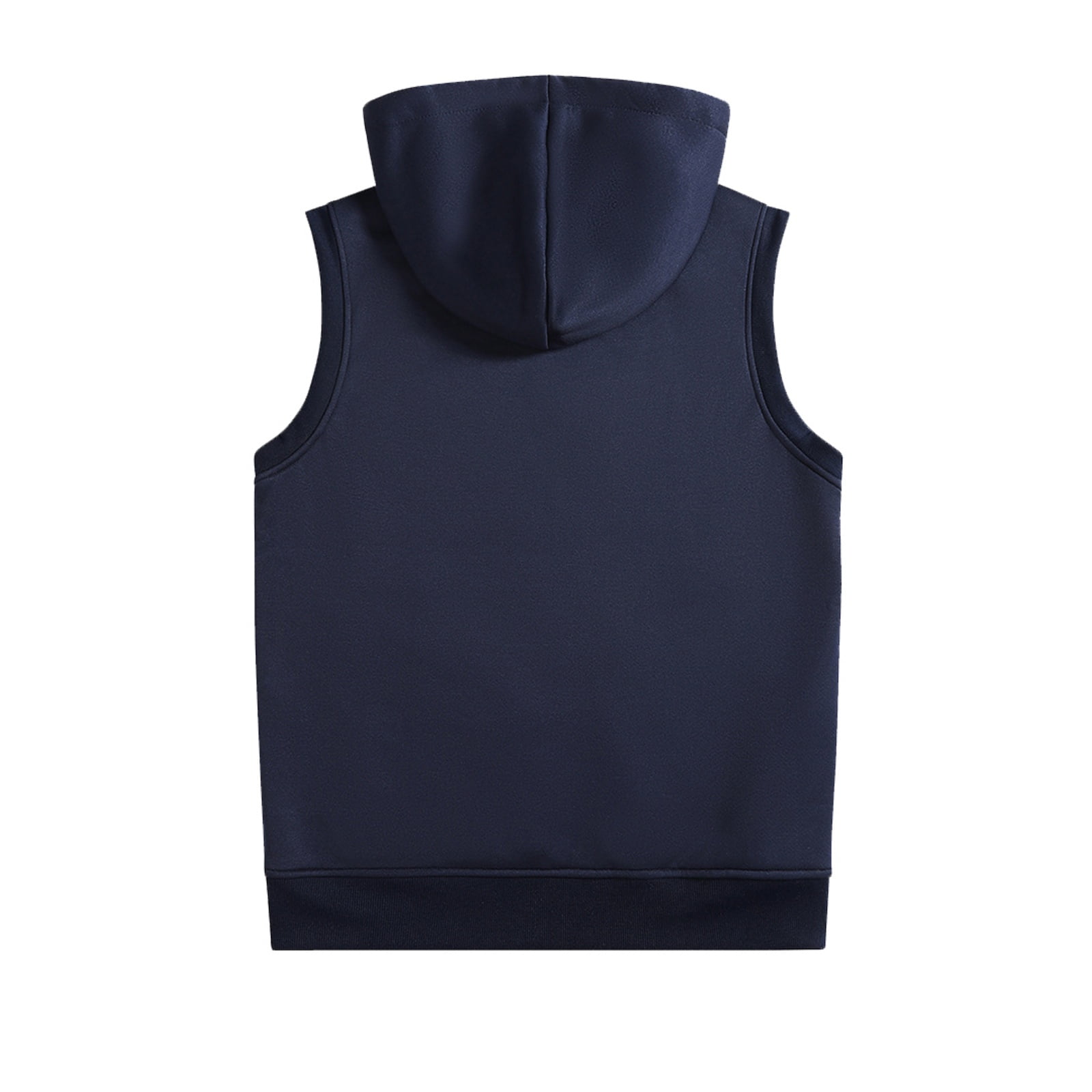 TrdSipl Men's Fleece Hooded Vest Sleeveless Stand Collar Zipper Up Waistcoat Outdoor Warm Jacket Coat Vest for Hiking Travel Golf Running