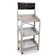 thumbnail image 2 of Wooden Three Shelf Display Chalkboard and Wheels - Worn White, 2 of 3