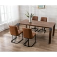 thumbnail image 3 of Guyou Modern Dining Chair Set of 2, Faux Leather Upholstered Side Chair with High Back and Metal Frame for Living Room Dining Room, Brown, 3 of 14