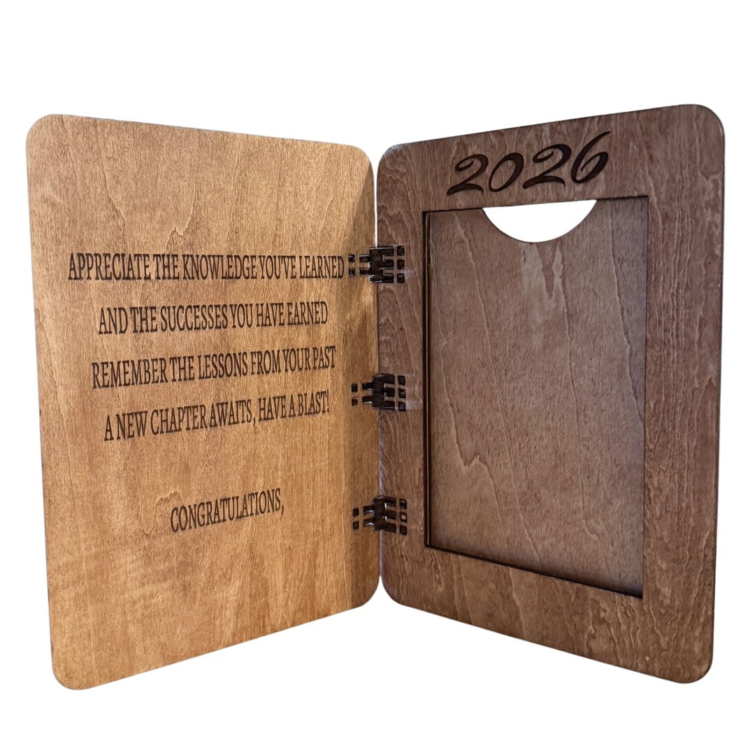 Wooden Graduation Greeting Card 4x6 Picture Frame, Engraved Keepsake Card, Graduation Gift