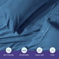 thumbnail image 6 of Js sanders Texas King 80X98 4pc Sheet Set 100% Egyptian Cotton 800 Thread Count Breathable & Soft Cooling Hotel Sheets Machine Washable and Fits up to 15'' Deep Pocket Mediterranean Blue, 6 of 7