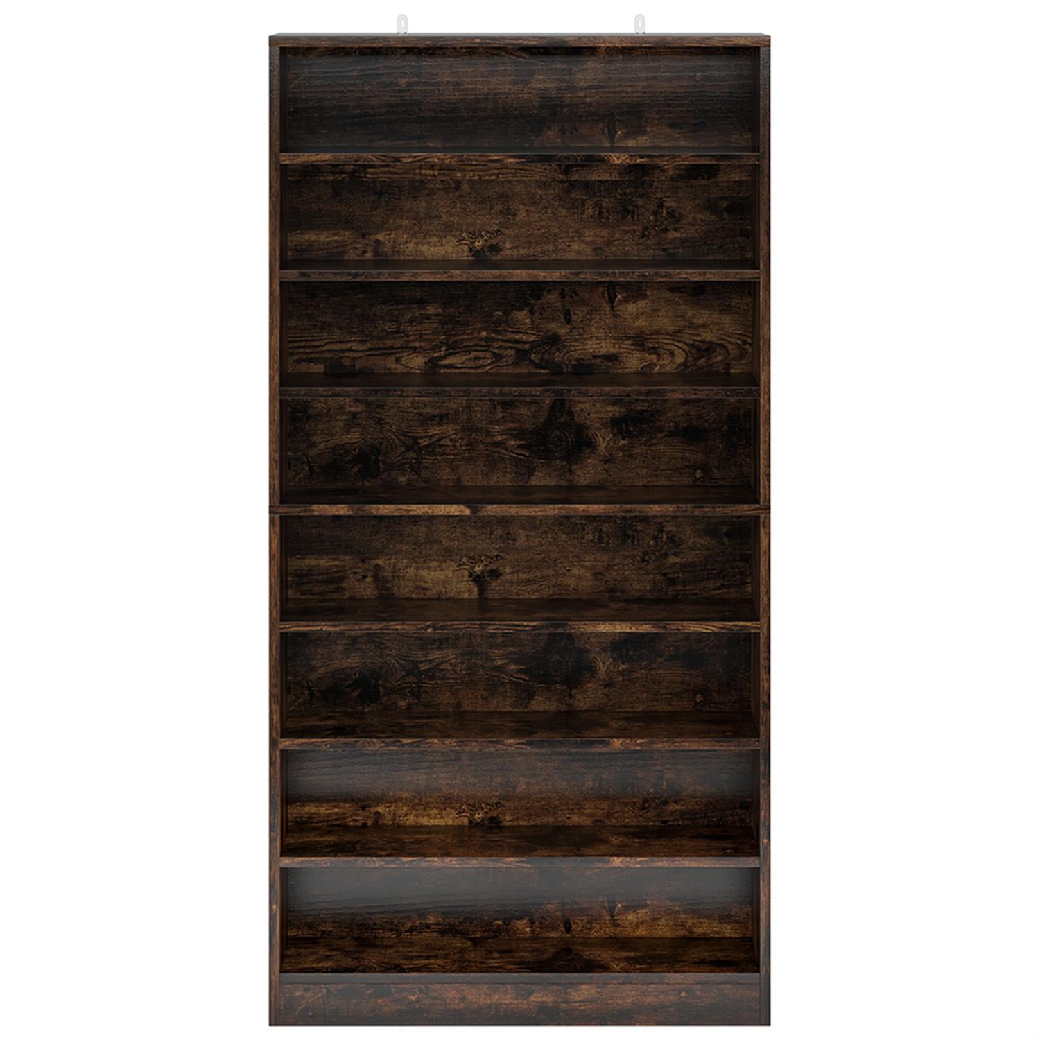 Demi Bonn Wooden Shoe Rack 9-Tier Shoe Storage Organizer Entryway Shoe Shelf, 40-45 Pairs Freestanding Shoe Cabinet, Rustic Brown