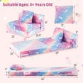 thumbnail image 3 of Costway Kids Folding Sofa Bed Floor Mattress with Throw Pillow & Machine Washable Cover Multicolor, 3 of 9