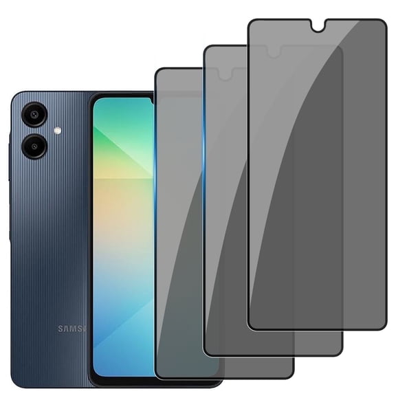 ZYQEEE Privacy Screen Protector for Samsung Galaxy A06 6.7", Scratch Resistant Anti-Spy Tempered Glass Film, Bubble Free, Easy Installation,Case Friendly,3 Pack