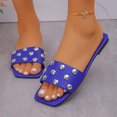 thumbnail image 4 of Fasiaou Women Fashion Metallic Stud Slide Sandals Cushion Outdoor Walking Comfortable Flat Slippers Summer Casual Non Slip Support Stylish Lightweight, 4 of 9