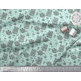 thumbnail image 2 of Soimoi Green Japan Crepe Satin Fabric Saying Nothing Sometimes Says The Most Quotes Print Fabric by the Yard 42 Inch Wide, 2 of 3
