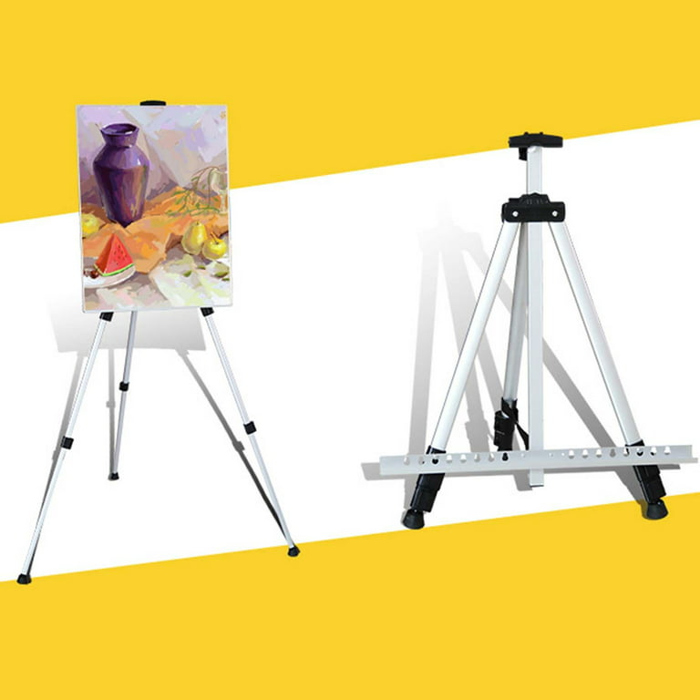 Nicpro Folding Easels for Display 2 Pack 63 inch Metal Floor Easel Stand Tripod Black Portable for Artist Poster Wedding with Carry Bag