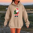 thumbnail image 4 of Oversized Hoodies for Women Christmas Outfits Holiday Long Sleeve Pullover Sweatshirts with Pockets, L Khaki, 4 of 4