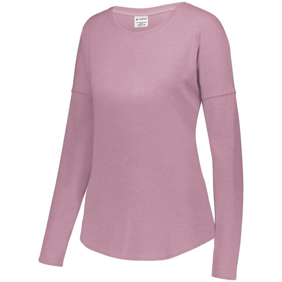 Augusta Ladies Lux Tri-Blend Long Sleeve Tee 3077 Light Lavender Heather L